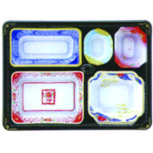金彩会席膳セット 蓋三彩（T-202）【300個入】