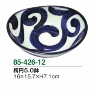 鳴門唐草　楕円5.0鉢