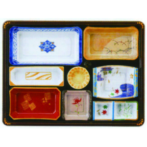 会席膳セット 蓋三彩（T-149-A）【120個入】