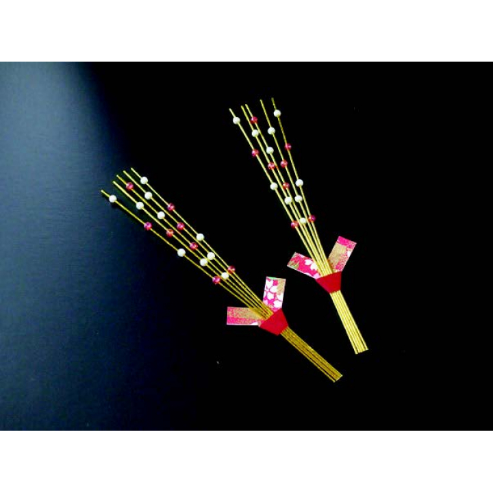新水引もち花飾り（両面テープ付） 約L16cm【50個入】