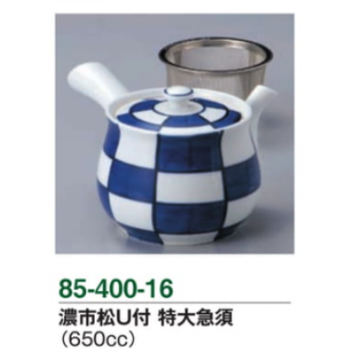 濃市松U付　特大急須