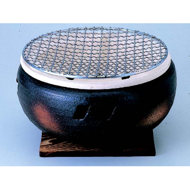 灰釉水コンロ7号（木台・網付）