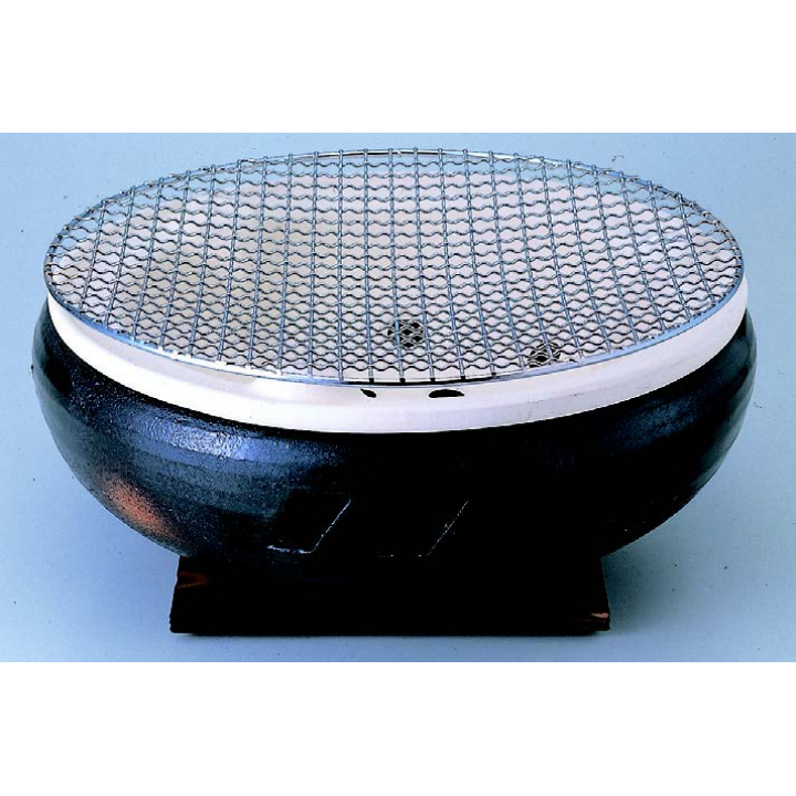灰釉水コンロ10号（木台・網付）