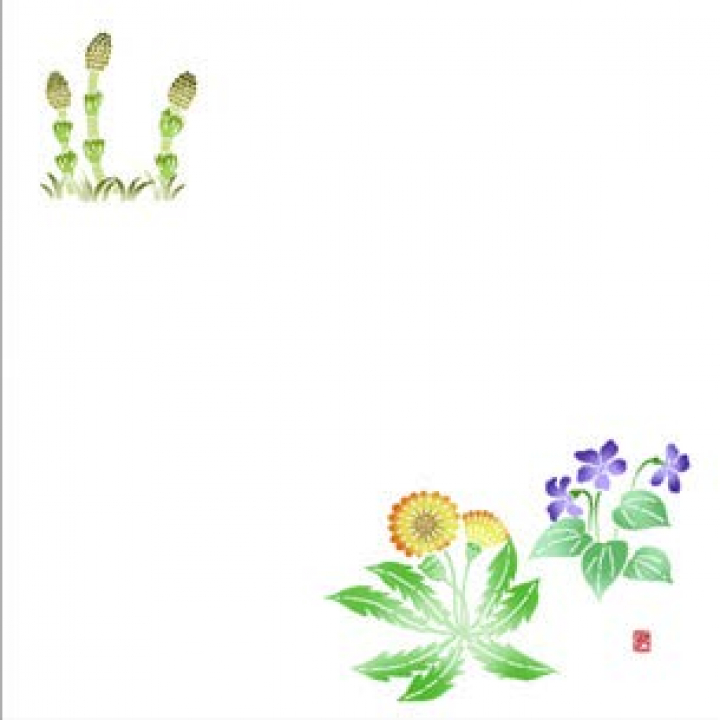 耐油雲流彩花天紙5寸 【100枚】 春草