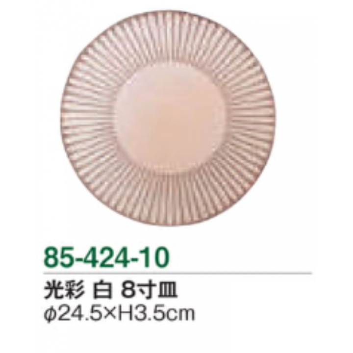 光彩 白 8寸皿