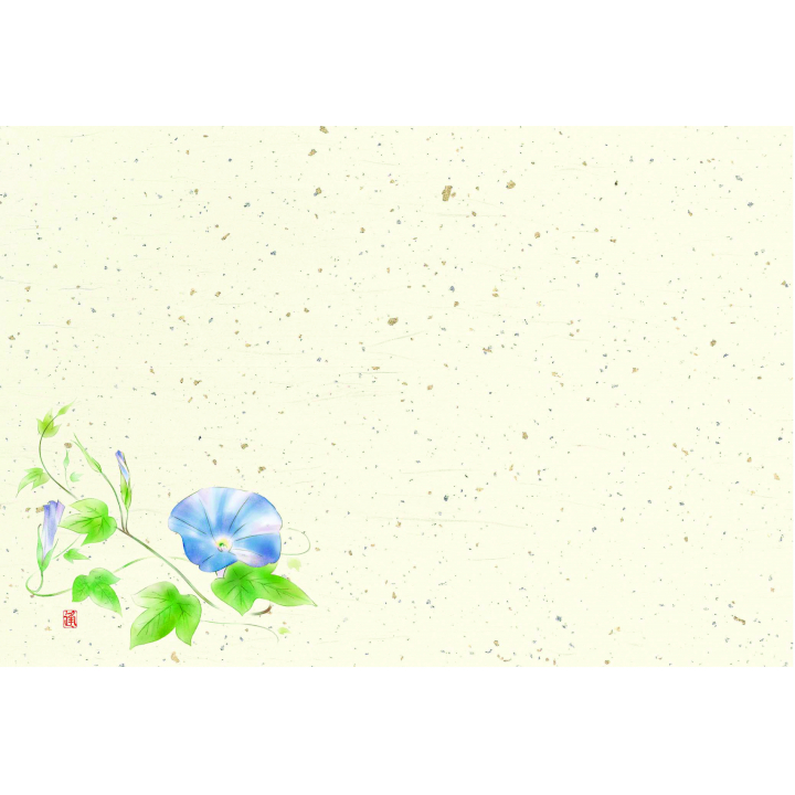 Ｆ１２５　カラー紙マット尺３　朝顔（７月～８月）１００
